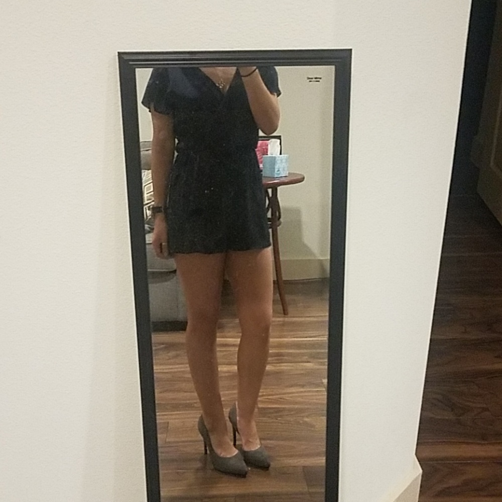 blue navy romper